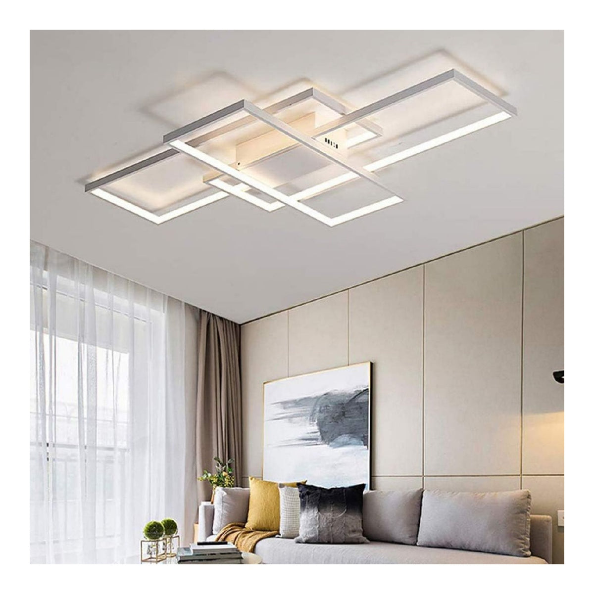 Plafonnier Blanc et Ambre au style moderne avec conception fonctionnelle PM-6778