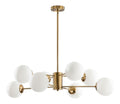 Suspension Blanc et Dore a presence elegante et lumiere agreable 2700K E27