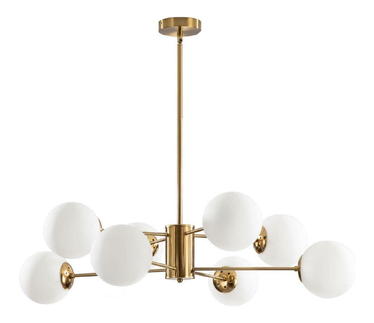 Suspension Blanc et Dore a presence elegante et lumiere agreable 2700K E27