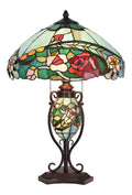 Luminaire Blanc et Vert a silhouette graphique de type lampe de table 60 W E27