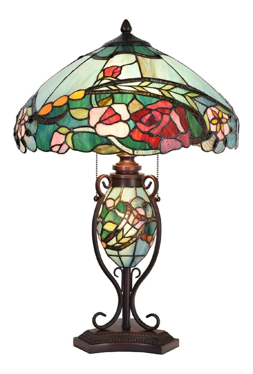 Luminaire Blanc et Vert a silhouette graphique de type lampe de table 60 W E27