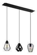 Luminaire Noir et Ambre a silhouette graphique de type suspension 40 W E27 5Y8-896