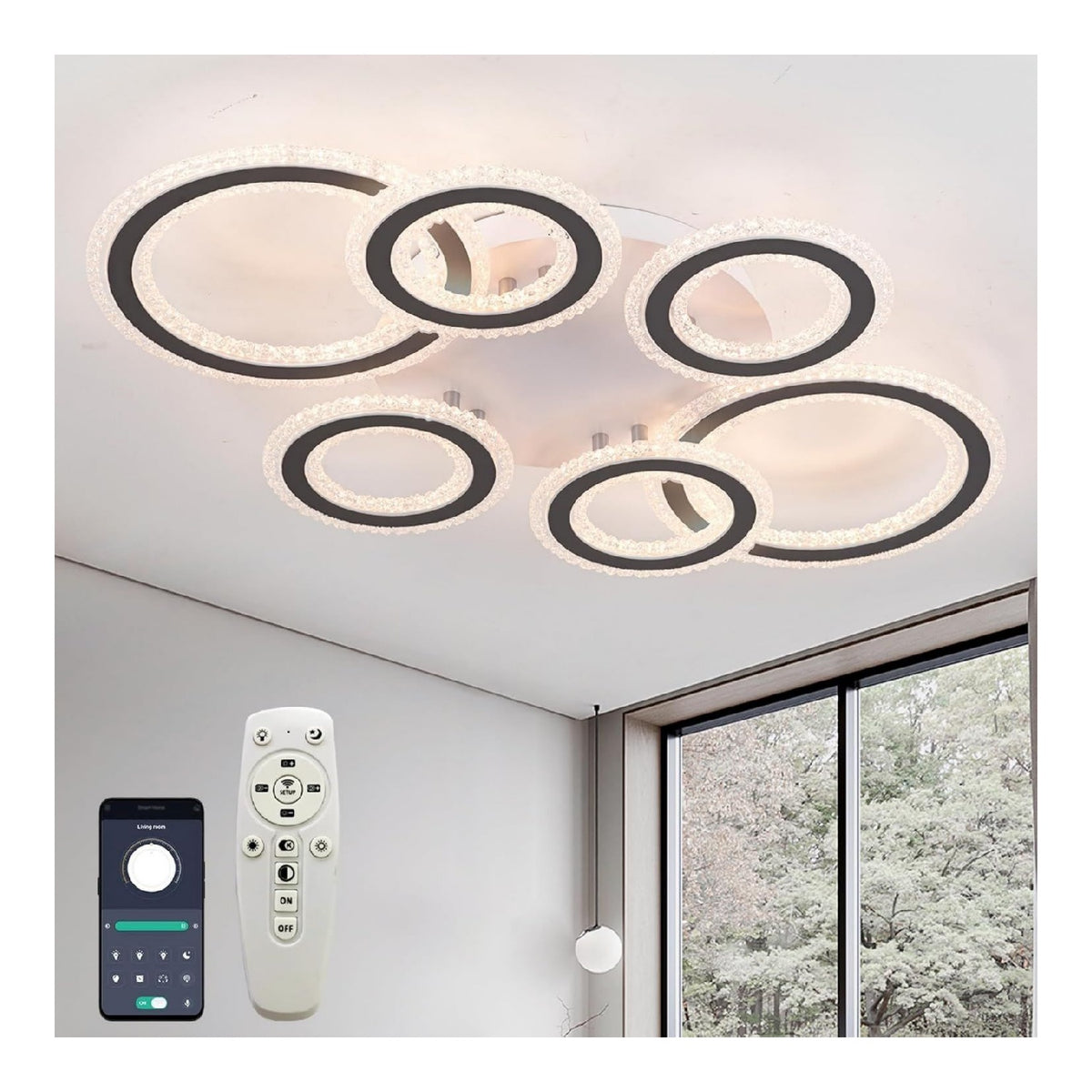 Solution lumineuse Noir et Blanc au dessin sobre en format plafonnier 72W 3000 K