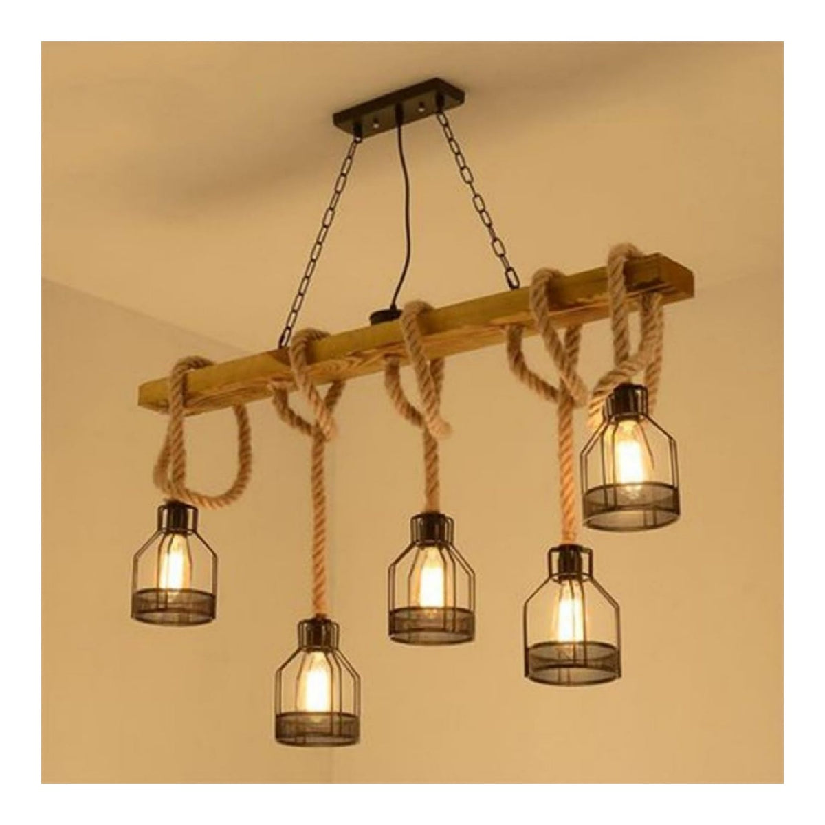 Lustre Ambre aux lignes epurees avec eclairage confortable 40W E27
