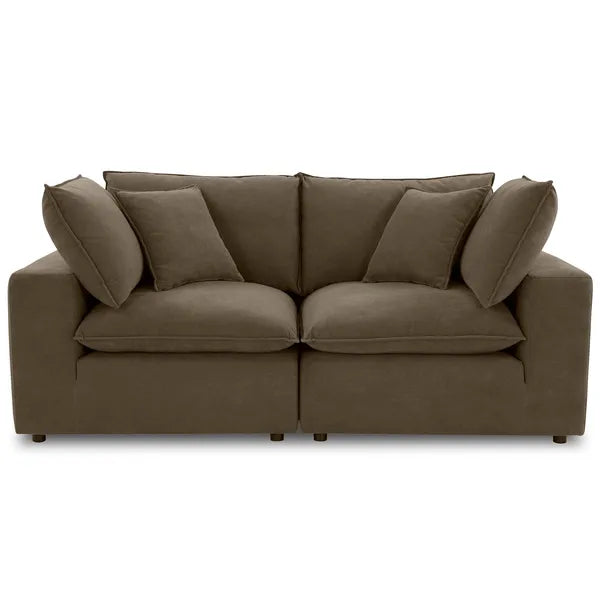 Sofa modular Cali de dos plazas, marron chocolate