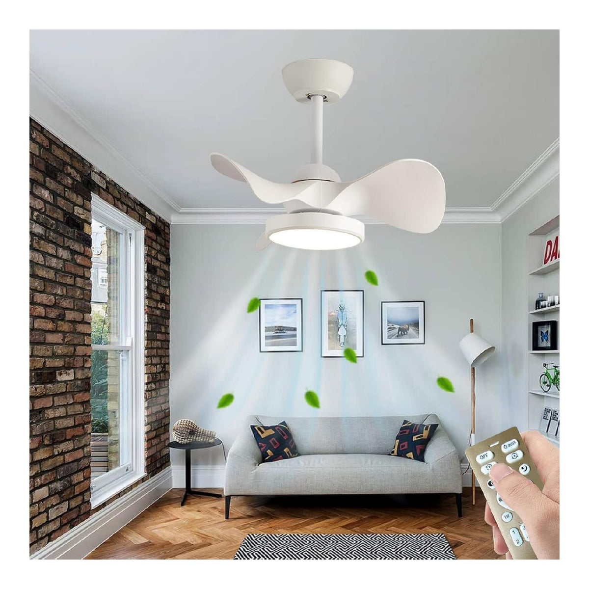 Luminaire Blanc et Ambre a silhouette graphique de type lustre
