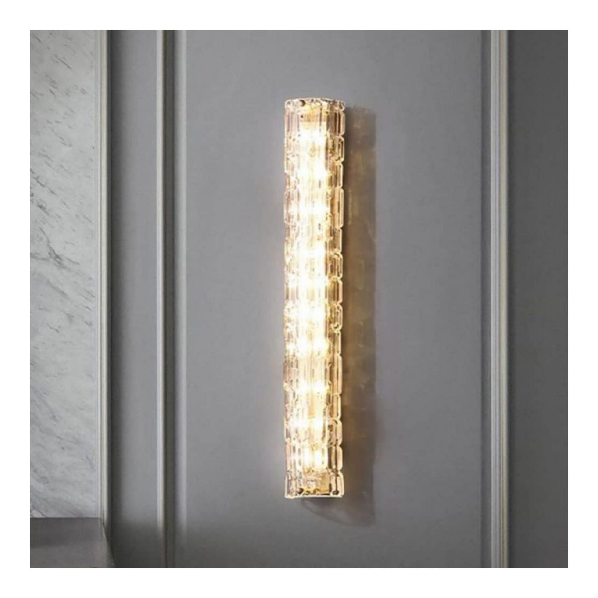 Applique murale decoratif Blanc et Dore avec diffusion lumineuse harmonieuse 16W