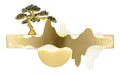 Applique murale Blanc et Ambre aux lignes epurees avec eclairage confortable L4-3494