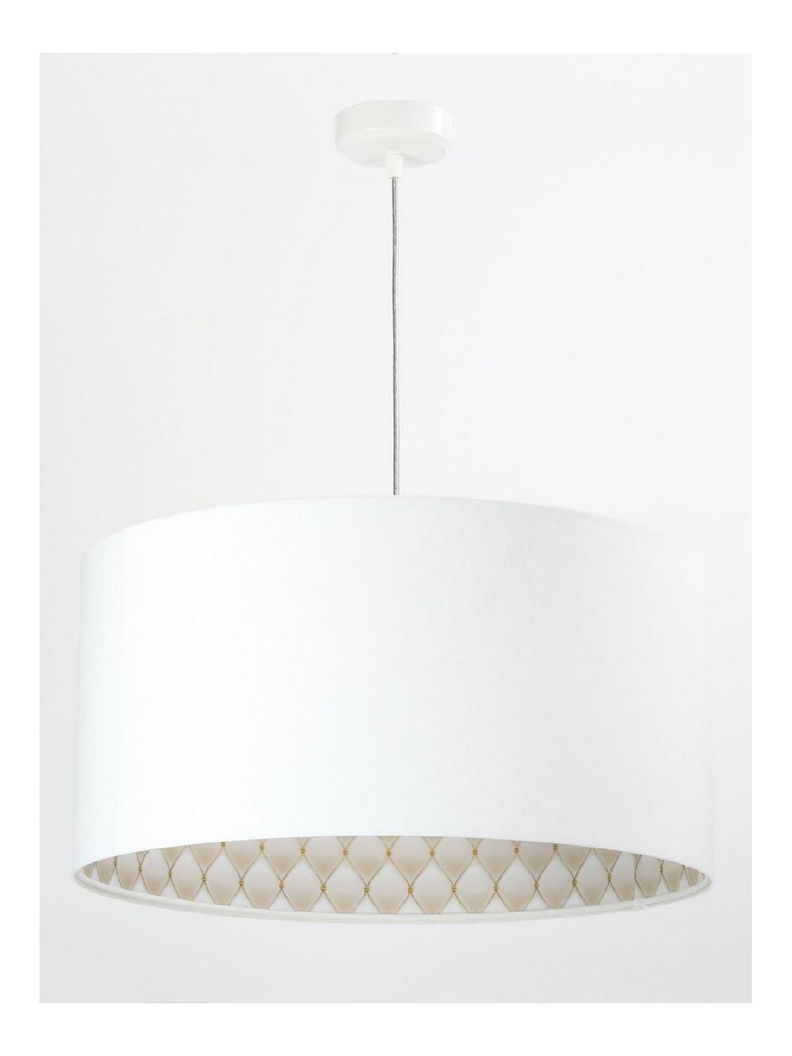 Suspension Blanc et Beige a presence elegante et lumiere agreable 60 W IP20