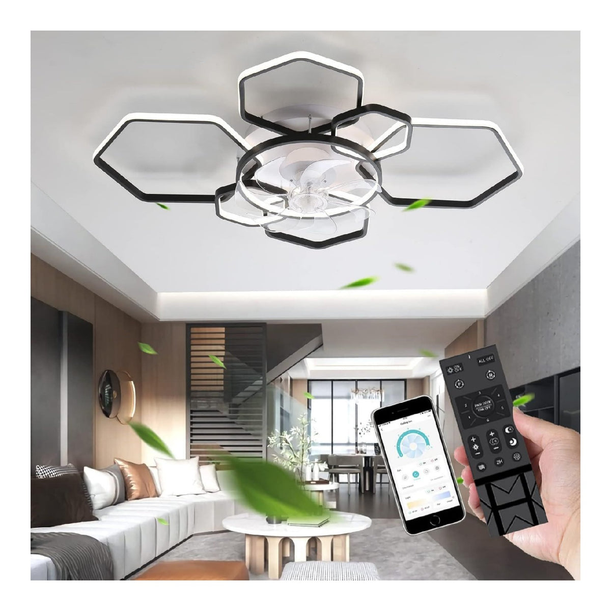 Solution lumineuse Noir et Blanc au dessin sobre en format lustre 3000K