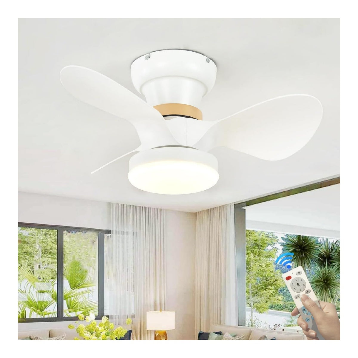 Luminaire Blanc et Ambre a silhouette graphique de type luminaire YC-1579