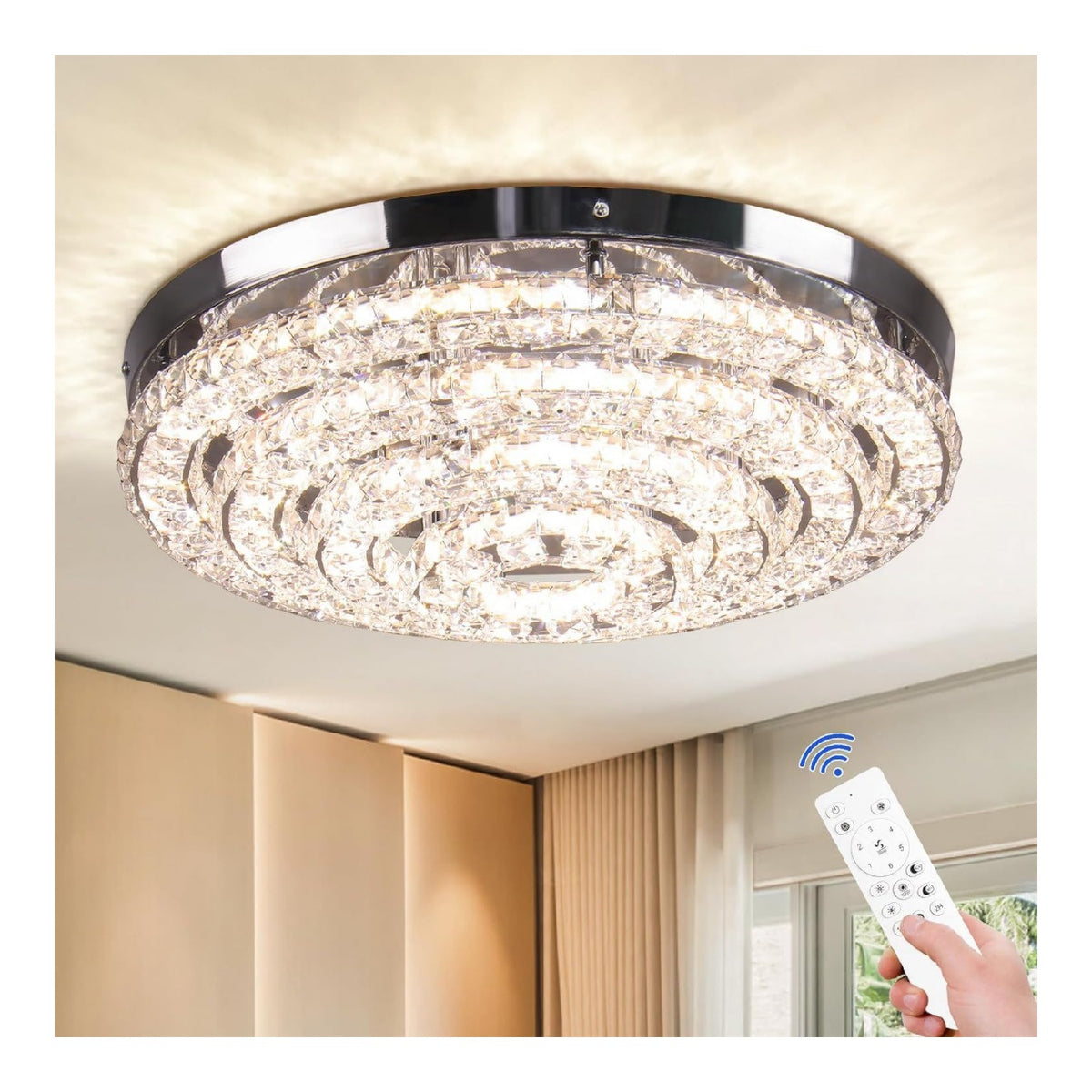 Luminaire Ambre et Rouge a silhouette graphique de type lustre 61W 4500K