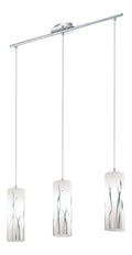 Suspension Blanc et Rouge a presence elegante et lumiere agreable E27