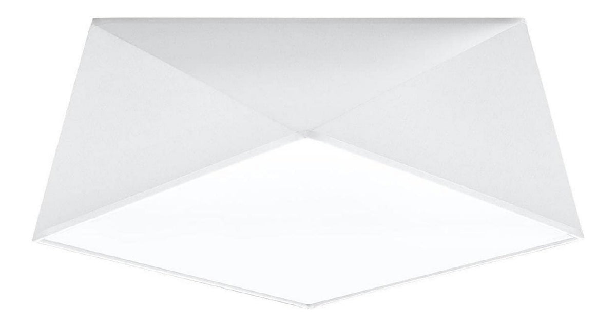 Luminaire Blanc et Ambre a silhouette graphique de type plafonnier 60W E27