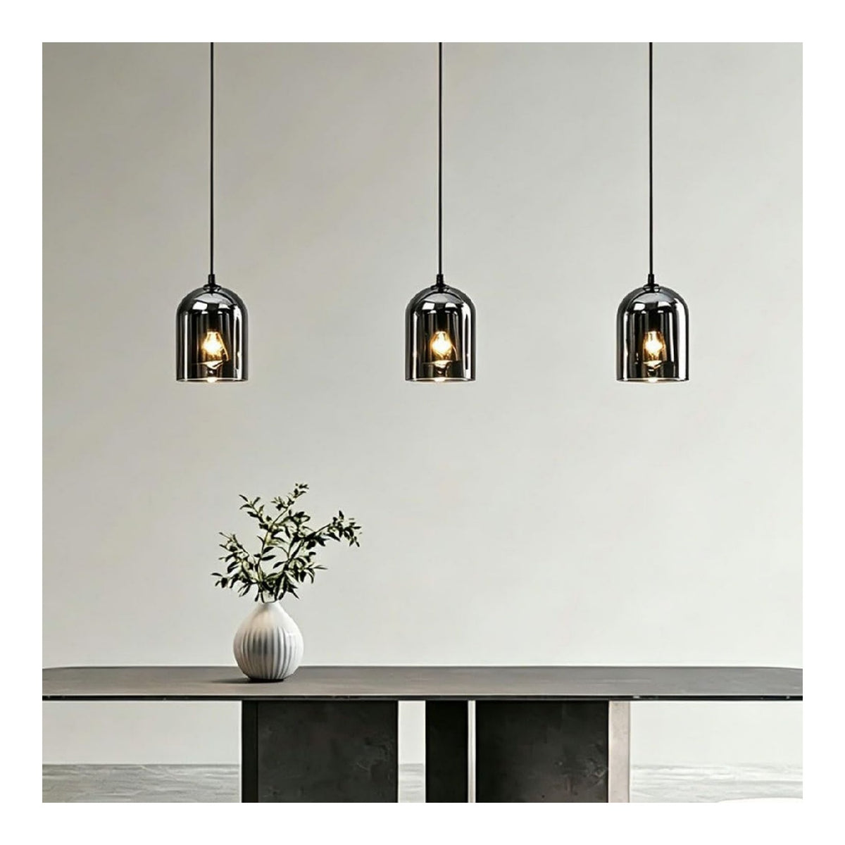 Suspension Noir et Gris au style moderne avec conception fonctionnelle 60W E27
