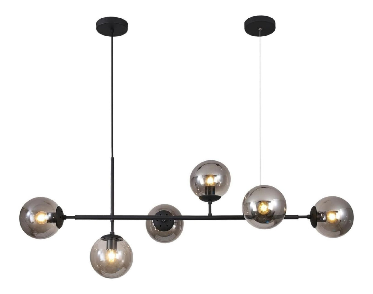 Suspension Noir et Gris a presence elegante et lumiere agreable E27