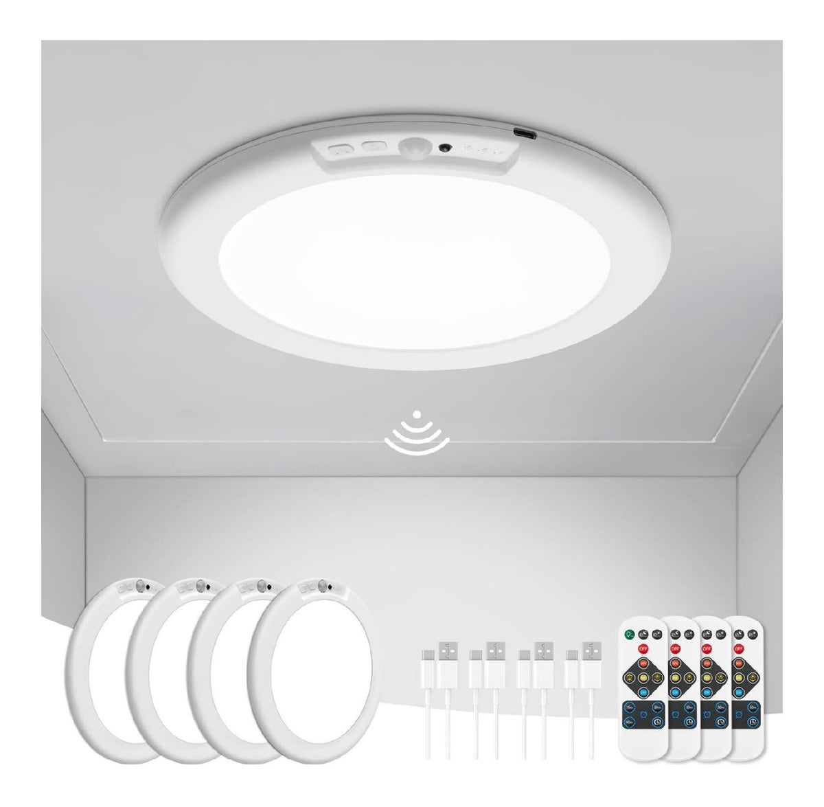 Solution lumineuse Rouge au dessin sobre en format plafonnier IP44 3000 K