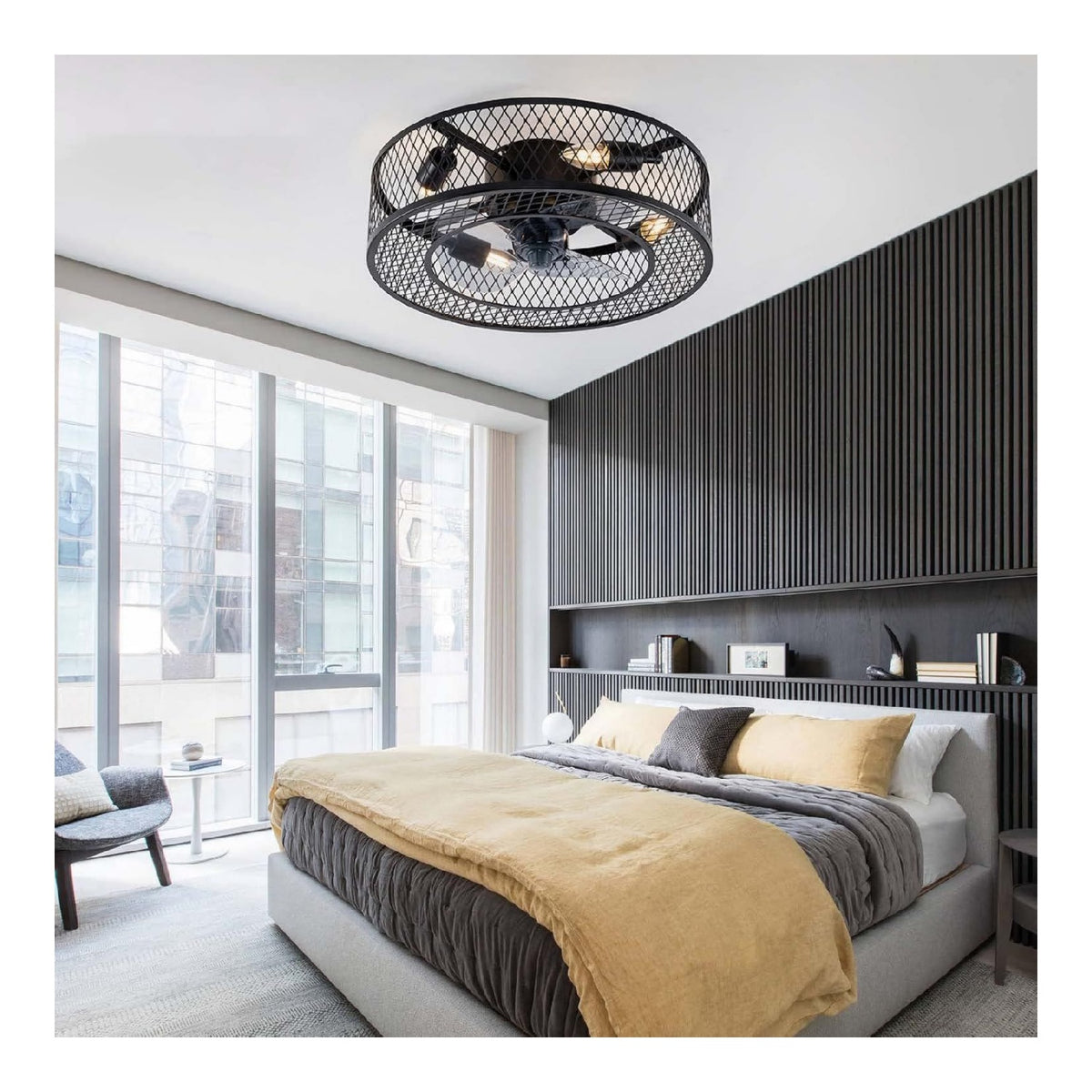 Lustre Noir et Blanc a presence elegante et lumiere agreable E27
