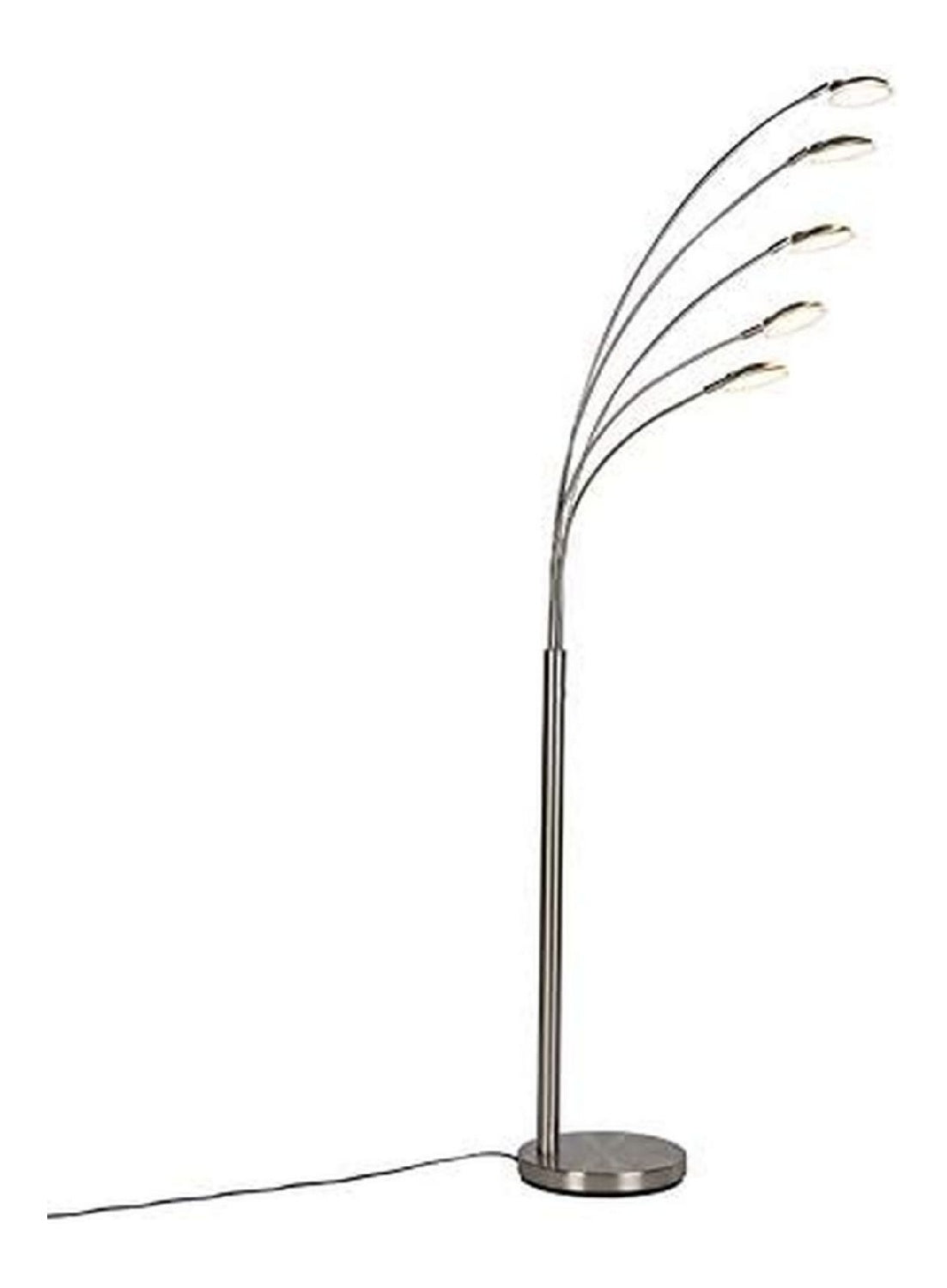 Lampadaire Blanc et Ambre a presence elegante et lumiere agreable