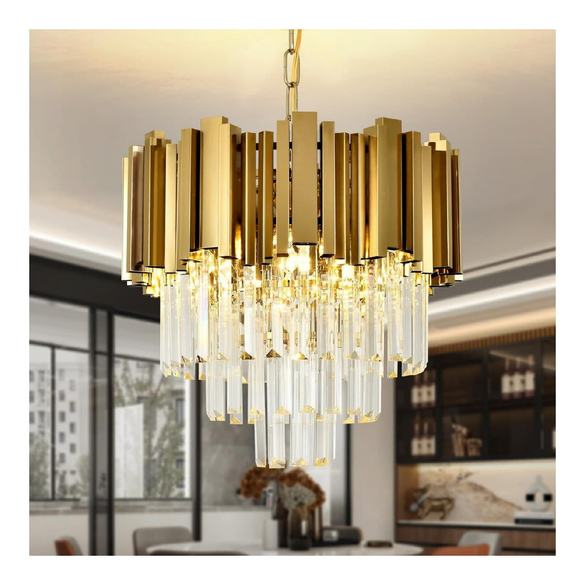 Suspension decoratif Noir et Dore avec diffusion lumineuse harmonieuse 40 W E14