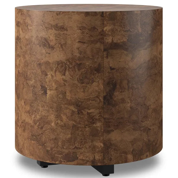 Mesa auxiliar redonda Hudson, Dark Bark Paper de Four Hands