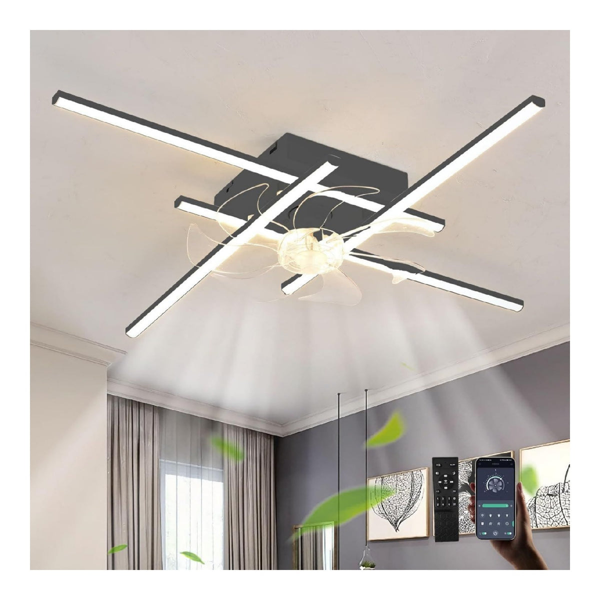 Lustre decoratif Noir et Blanc avec diffusion lumineuse harmonieuse 3000 K