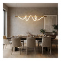 Luminaire Blanc et Dore a silhouette graphique de type suspension 45W 3000K