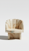 Silla de acento mármol crema