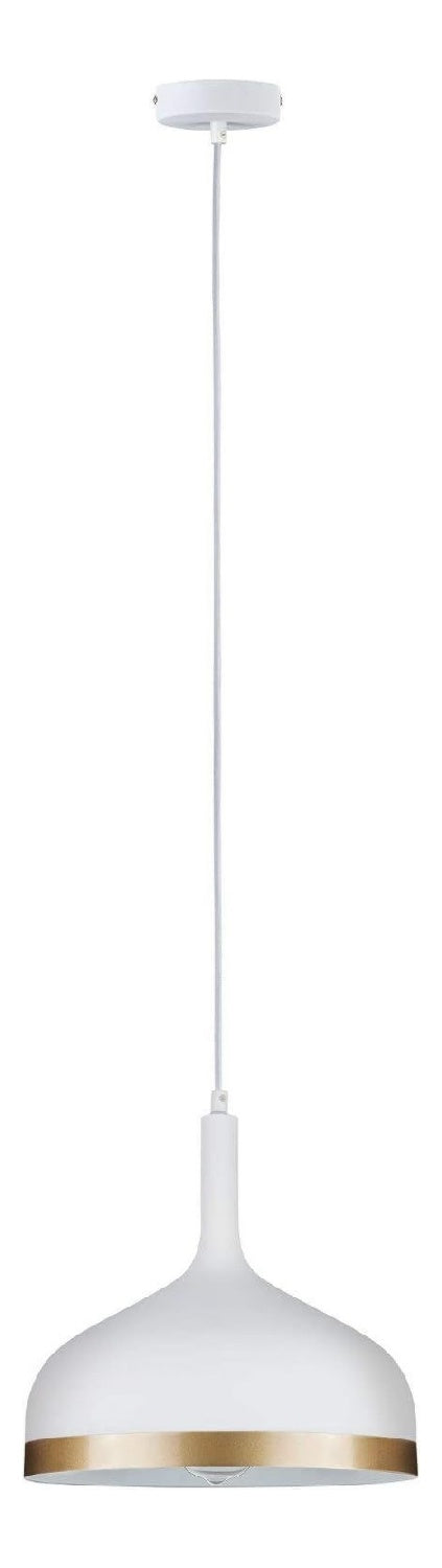 Solution lumineuse Blanc et Dore au dessin sobre en format suspension E27