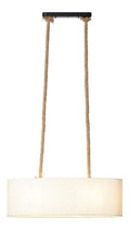 Suspension Blanc aux lignes epurees avec eclairage confortable 40W E27