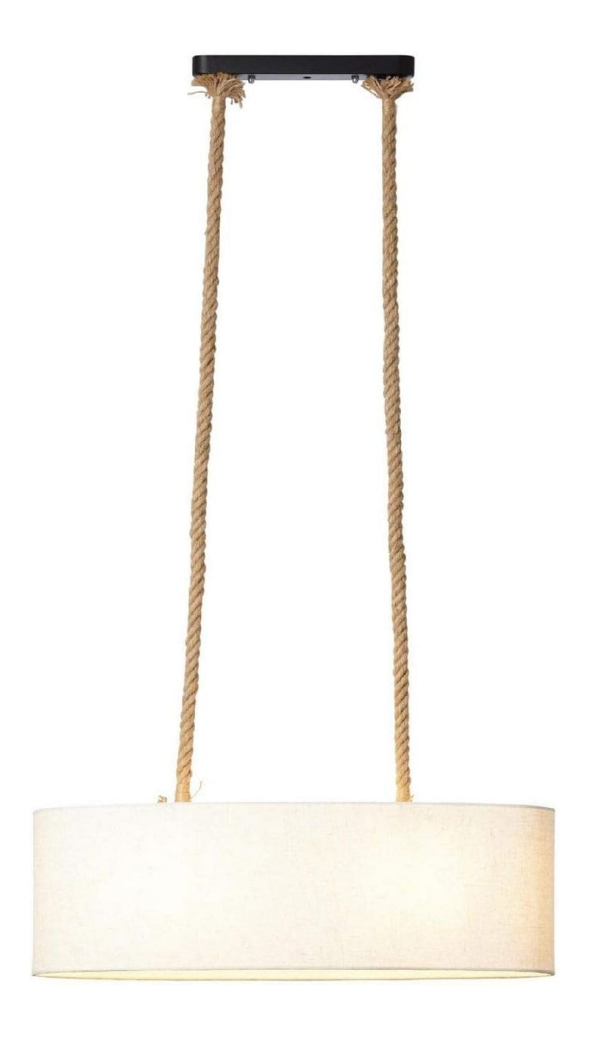 Suspension Blanc aux lignes epurees avec eclairage confortable 40W E27