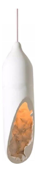 Luminaire Blanc et Ambre a silhouette graphique de type suspension 60 W E27