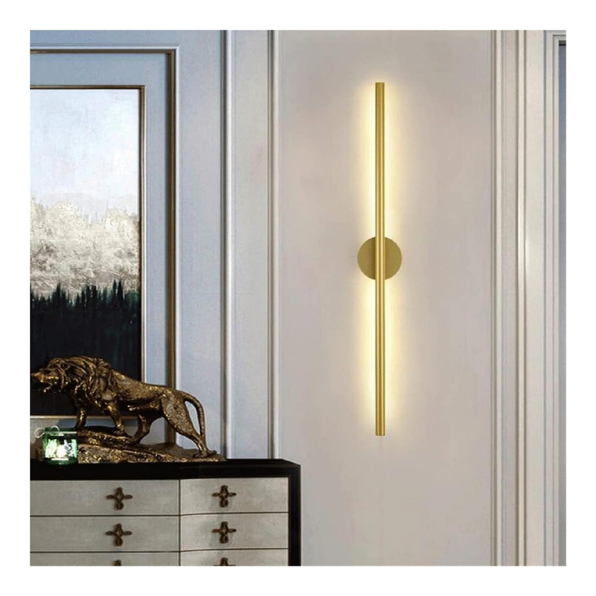 Applique murale decoratif Dore et Argente avec diffusion lumineuse harmonieuse 3000K