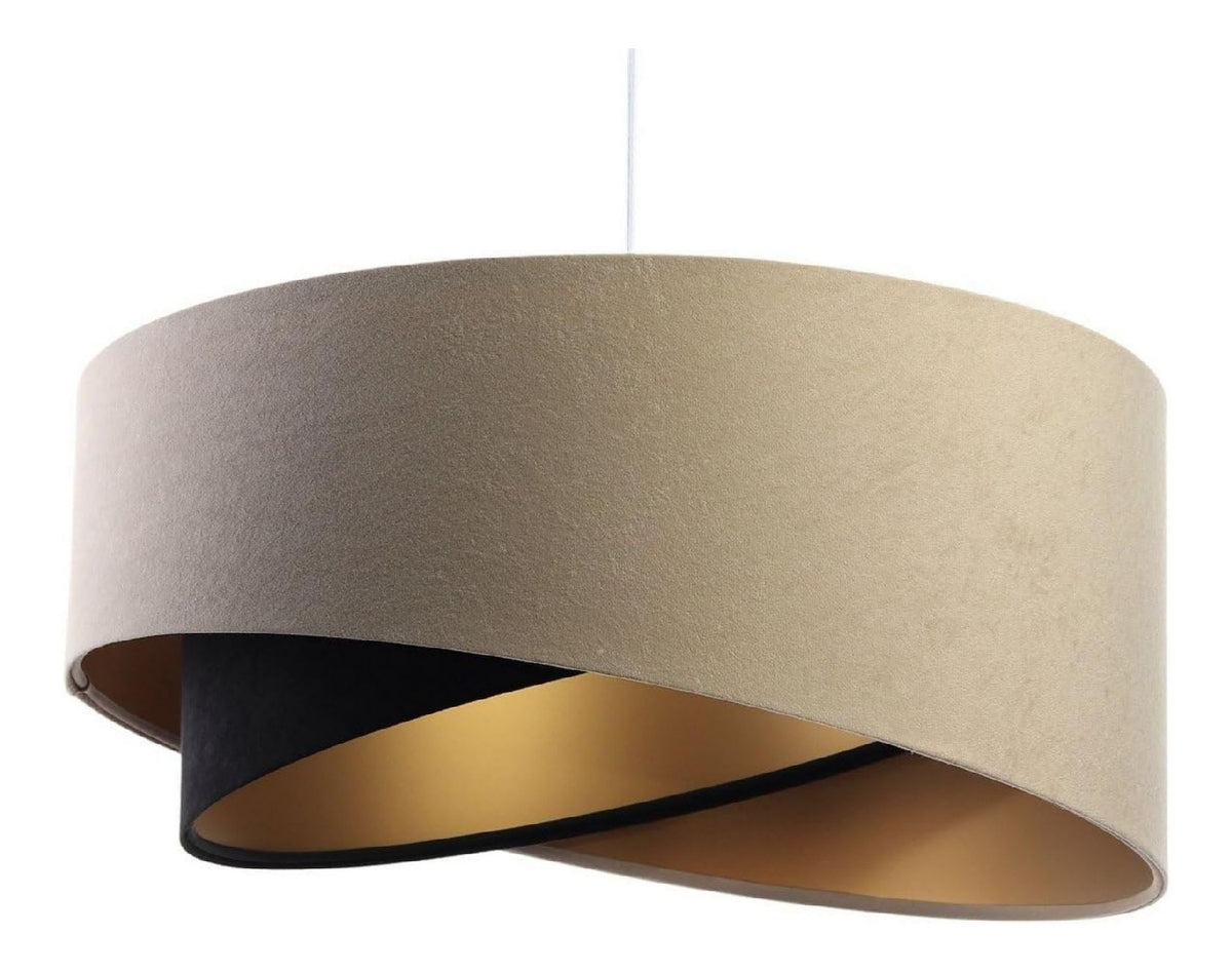 Suspension Noir et Beige aux lignes epurees avec eclairage confortable 60 W IP20
