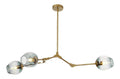 Lustre Ambre et Bleu aux lignes epurees avec eclairage confortable E27