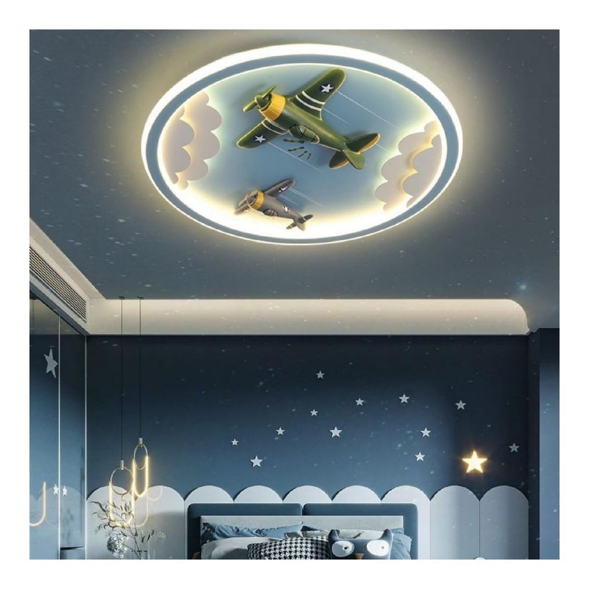 Solution lumineuse Blanc et Ambre au dessin sobre en format plafonnier 72W