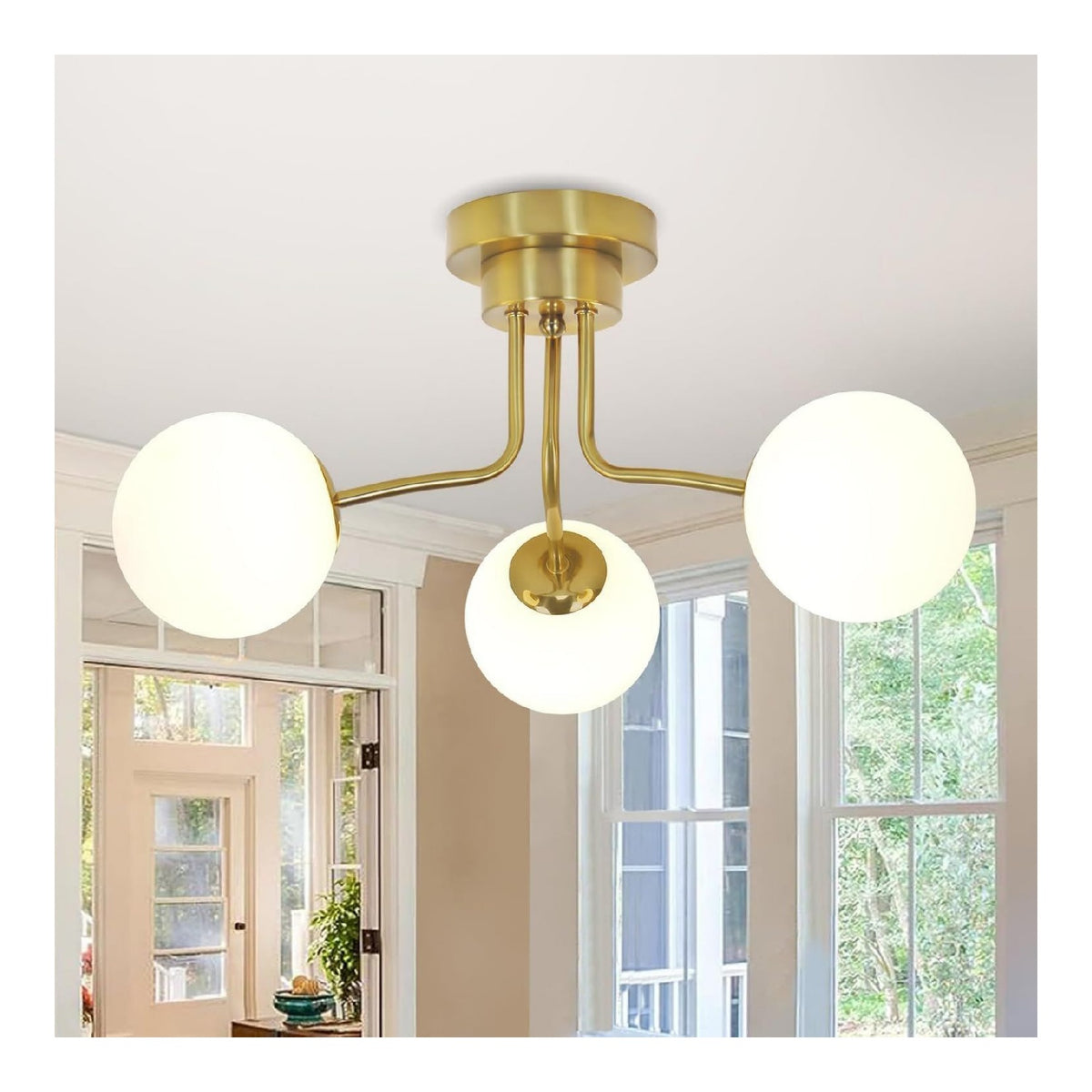 Suspension decoratif Blanc et Dore avec diffusion lumineuse harmonieuse TQ-7951
