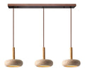 Suspension Ambre et Marron aux lignes epurees avec eclairage confortable