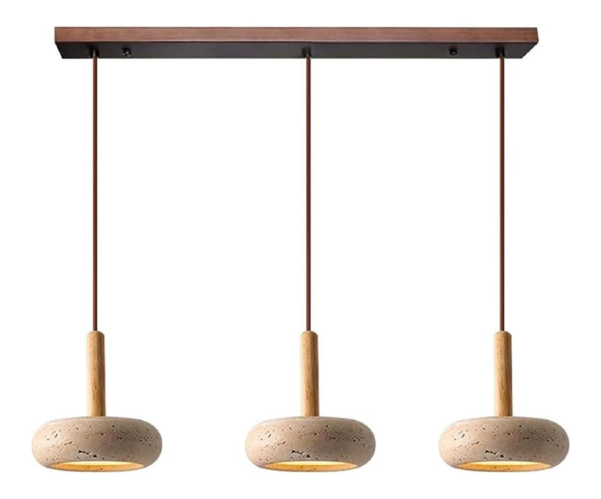 Suspension Ambre et Marron aux lignes epurees avec eclairage confortable