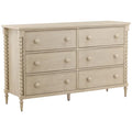 C¨®moda Marcellina de 6 cajones, blanco decapado