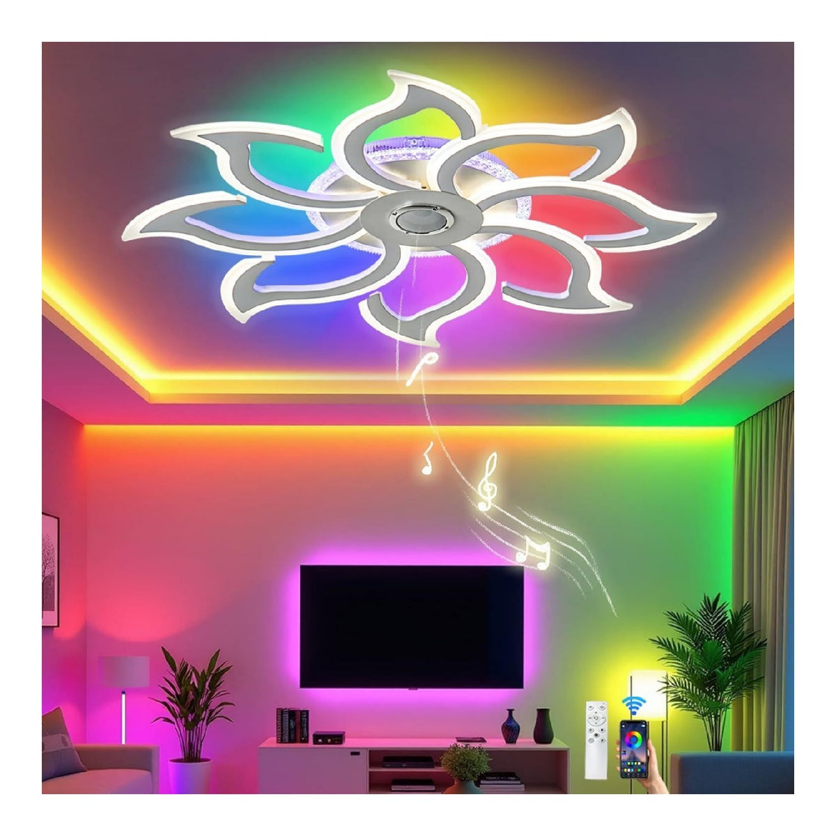 Eclairage Blanc et Ambre contemporain en version lustre 64W 3000K