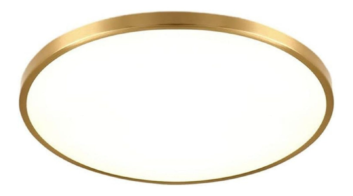 Plafonnier decoratif Blanc et Dore avec diffusion lumineuse harmonieuse