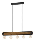 Suspension Noir et Marron aux lignes epurees avec eclairage confortable E27