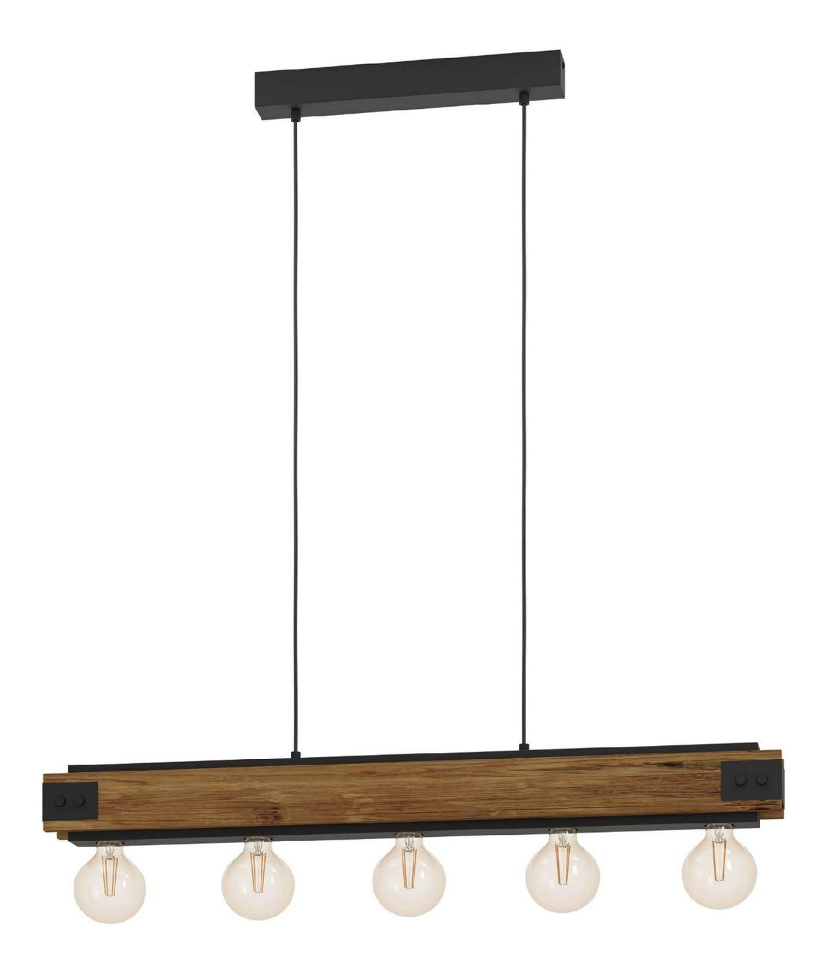 Suspension Noir et Marron aux lignes epurees avec eclairage confortable E27