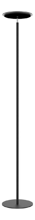 Lampadaire Noir et Argente aux lignes epurees avec eclairage confortable