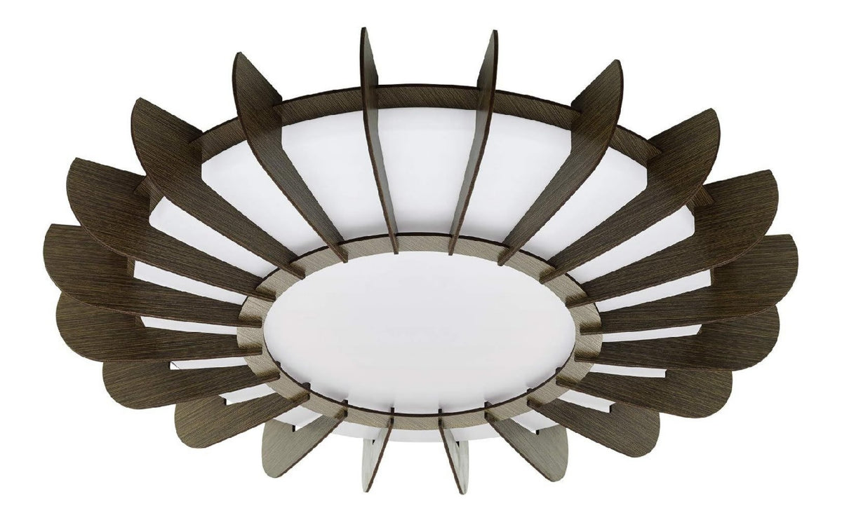 Luminaire Blanc et Ambre a silhouette graphique de type plafonnier 6X-5350