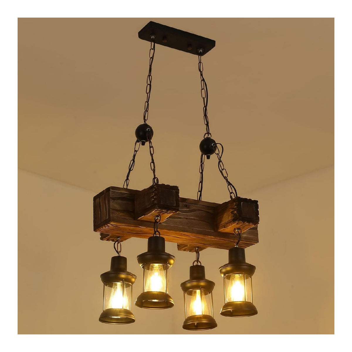Suspension Noir et Ambre a presence elegante et lumiere agreable E27 6J-1134