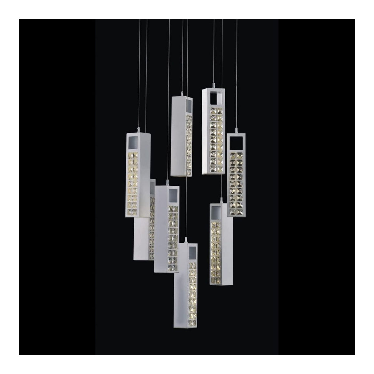 Luminaire Noir a silhouette graphique de type suspension TZ-6912