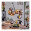 Luminaire Noir et Gris a silhouette graphique de type suspension 25 W IP20 E14