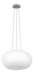 Suspension Blanc et Argente aux lignes epurees avec eclairage confortable E27 1W-5223